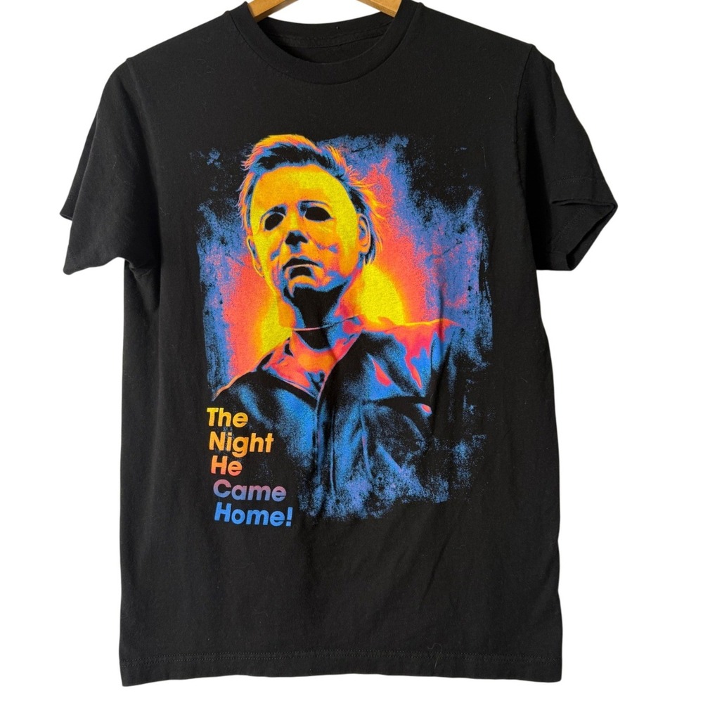 Halloween Michael Myers Graphic T-Shirt Sz L Black Horror Movie Slahser Tee